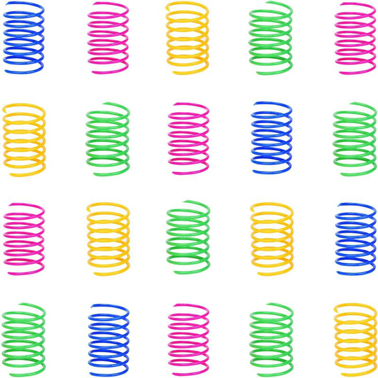 100 Pack Cat Spring Toy, Interactive Cat Toy for Indoor Cats, Lightweight Durable Plastic, BPA-Free Colorful Cat Plastic Coil for Kittens to Swat,