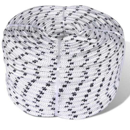 Hommoo - Braided Rope Coil Boat Line Polyester 10 mm x 50 m VD32017
