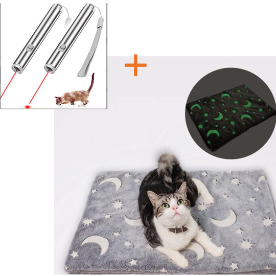 Ultra Soft Plush Dog Blanket, Pet Blanket Blanket, M70 * 50cm + Funny Cat Stick Two in One