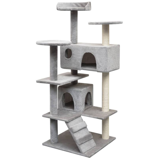 Cat Tree with Sisal Scratching Posts 125 cm Grey - Grey