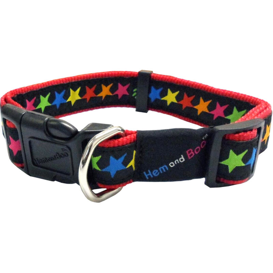 Hemm & Boo Multicoloured Stars Dog Collar - Large (1 x 18-24in) (May Vary) - May Vary