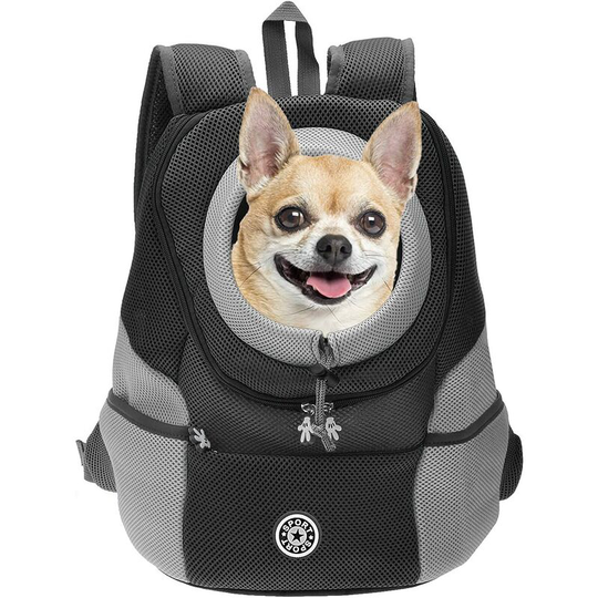 Dog Carrier Backpack - Breathable Waterproof Bottom - For Small Dogs, Cats, Puppies, Pets - Adjustable Padded Backpack for Hiking, Outdoor Travel-S