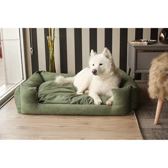 Luxury Dog Bed - Orthopaedic Memory Foam Filling Cushion - Washable And Removable Cotton Cover - Non Slip - Dog Sofa - Chew Resistant - Chew Toy As Gi