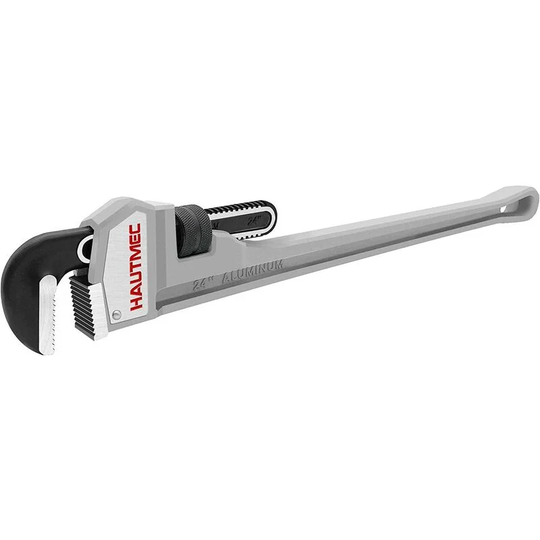 Hautmec - Heavy-Duty Straight Pipe Wrench, 600mm (24 Inch) Non-Slip and Rust-Proof Plumbing Wrench, Heat-Treated Floating Hook Jaw and Light-Weight