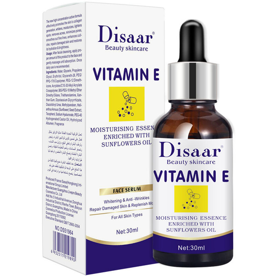 Vitamin e Serum for Face and Eyes 30ml - Pure Facial Brightening Serum with 20% Vitamin e, Hyaluronic Acid, Vitamin b & e for Anti-Aging, Acne,