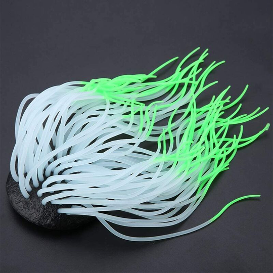 Litzee - Aquarium Ornament, Simulation Artificial Silicone Sea Anemone Luminous Sea Anemone Coral Decoration for Fish Tank Freshwater Saltwater(Green)