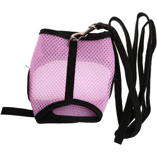 Hamster Rabbit Mesh Harness Leash Ferret Guinea Pig Small Animal Pet Walking - Pink - m
