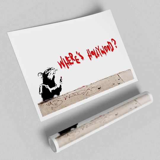 'Rat Wheres Hollywood' - Unframed Graphic Art Print on Paper