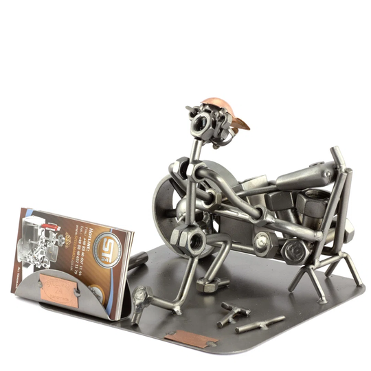Motorcycle Mechanic Screw Man Place Card Holder