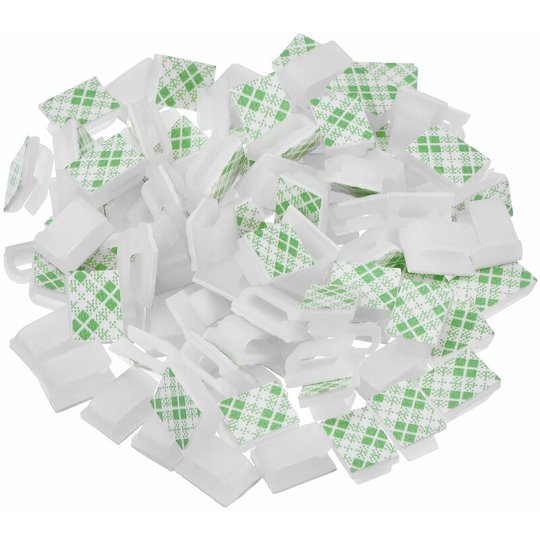 Pack of 100 Self Adhesive Cable Clips Wire Clips Cable Management Clips for Car, Office and Home