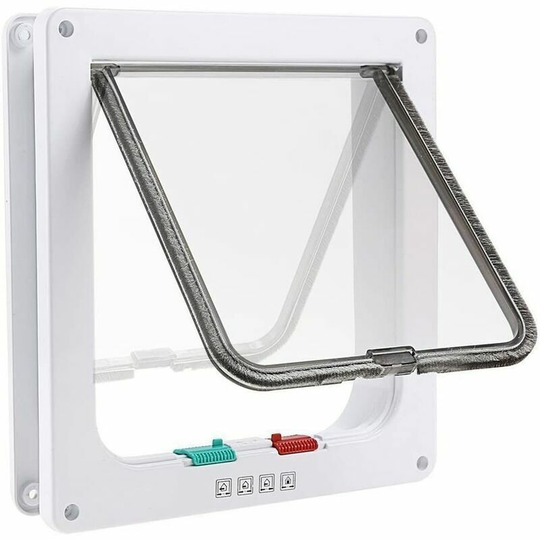 Swyeoot - 4 -position chatière chatière for cats with cache cup cutting cat trees dog door with lock chatiers for small animals cat matt mate easy to