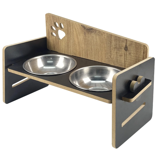 Adjustable Height Cat and Dog Elevated Feeder