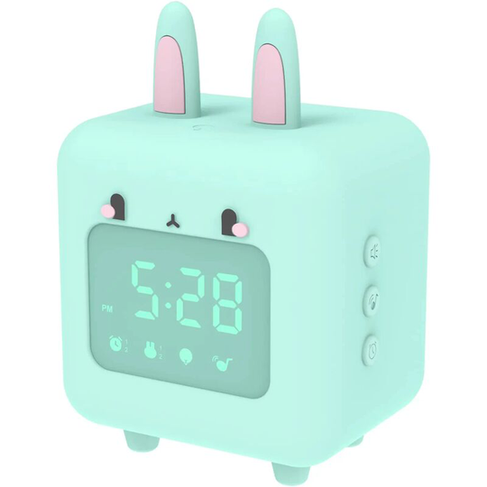 FVO - Children's Alarm Clock Rabbit, led Digital Lamp Alarm Clock Night Light Girl Boys Day Night Child Adjustable Volume Snooze Alarm Clock, Gift