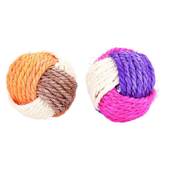 2 Pieces Cat Ball Sisal Ball Pet Cat Toys Cat Sisal Rope Ball Games Cat Toy Balls for Cat Game Kitten Cat Ball Cat Sisal Ball(Random Color)