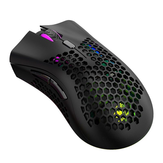 Wireless Gaming Mouse, Computer Mouse with Honeycomb Shell, 6 Programmed Buttons, 3 Adjustable dpi, Silent Click, usb Receiver, Ergonomic rgb Optical