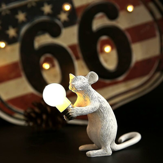 Deckon - Lamps modern led resin mouse table desk lamp night lights - Desktopdecor white b