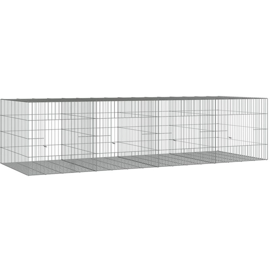 Vidaxl - 4-Panel Rabbit Cage 217x79x54 cm Galvanised Iron Silver