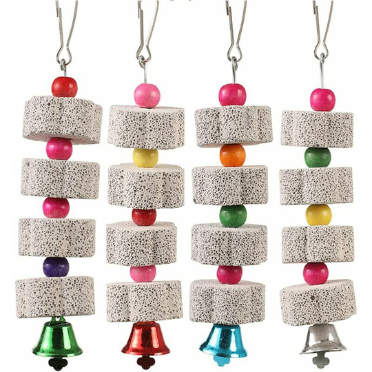 Bird toy, 4pcs molar stone (random)