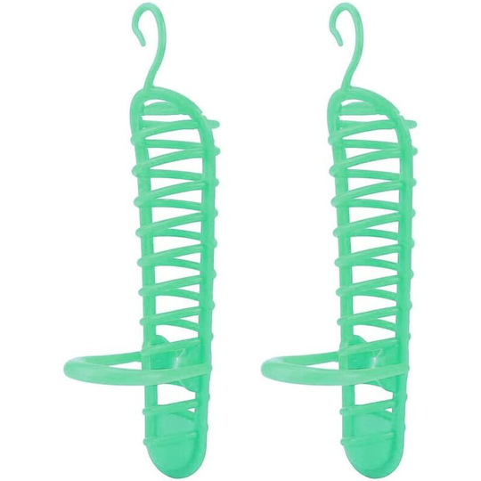 2Pcs Parrots Feeder Basket Plastic Feeding Perch Stand Holder Hanging Hook for for Small Parrot Bird Feeding Toy
