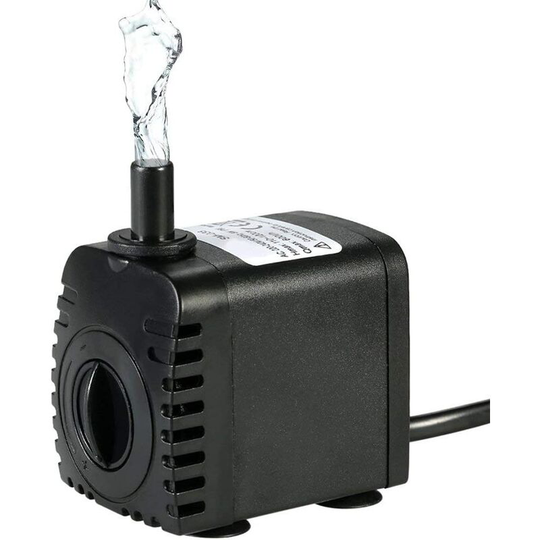 Bearsu - 600L/H 8W Mini Aquarium Submersible Water Pump for Aquarium Tabletop Fountains Pond Water Gardens and Hydroponic Systems with 2 Nozzles