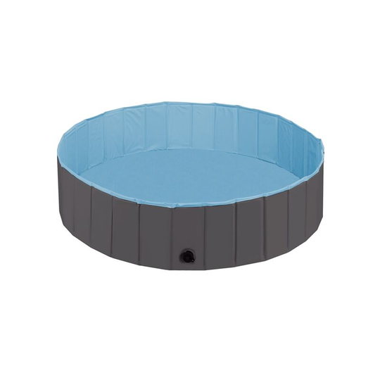 Foldable Dog Swimming Pool Pet Puppy Bath Tub Shower Indoor Outdoor Dia 140cm-Black - black - Yaheetech