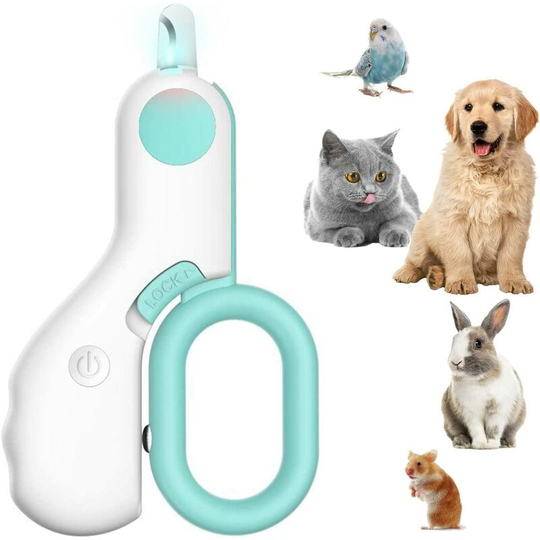 Aougo - Small Animal Nail Clipper, Cat Nail Clipper with led Light, Best Cat Claw Care Kit for Home Grooming - Professional Grooming Tool for Small