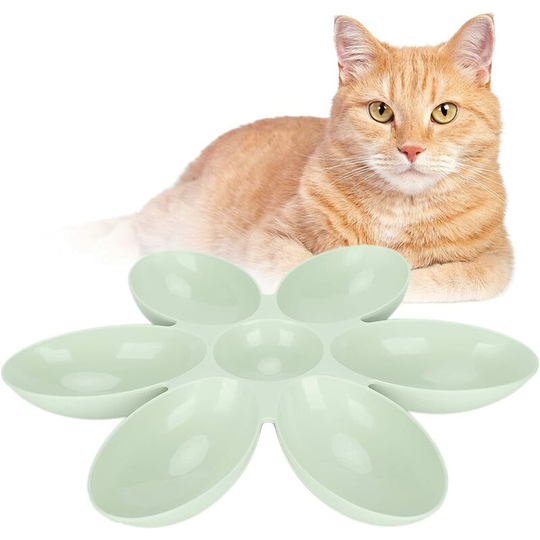 Cat Food and Water Bowl, Food Grade Cat Food Bowl for Food and Water(Green)