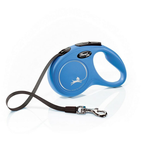 New Classic Tape Large Retractable Dog Lead (5m) (Blue) - Blue - Flexi
