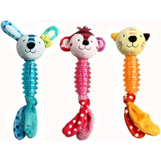 3 Pieces Squeak Toys for Dogs, Durable tpr and Plush Chew Toy for Small and Medium Dogs