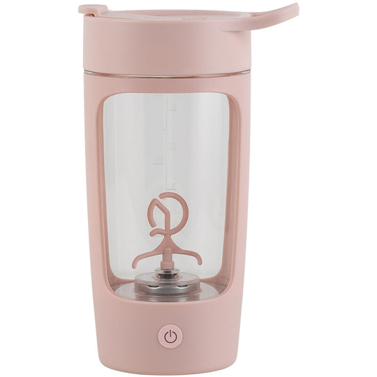 Pesce - Electric Shaker Bottle,Shaker Bottles For Protein Mixes, USB-Rechargeable Protein Shakes, For Coffee, Milkshakes Pink