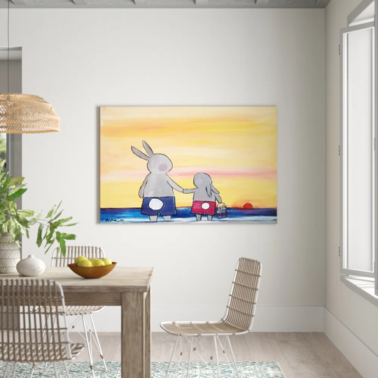 'Andrea Beach Bunnies' by Andrea Doss Art Print Wrapped on Canvas