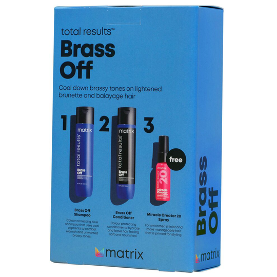 Total Results Matrix Brass Off Set - Shampoo 300ml Conditioner 300ml, Miracle Creator 30ml