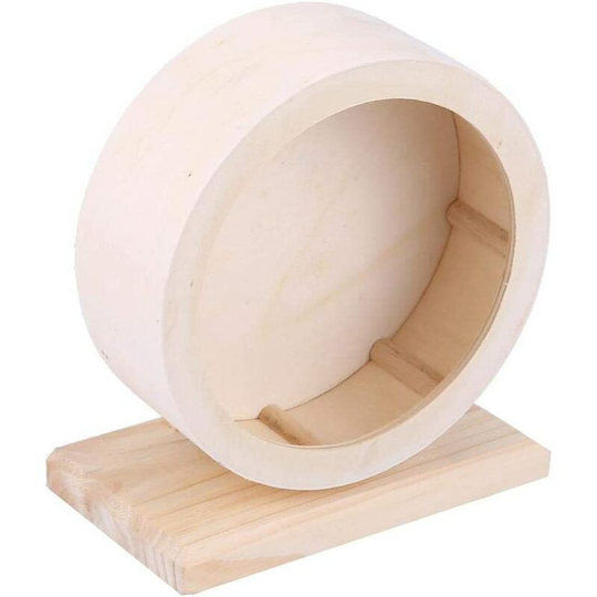 Echoo - Hamster Running Toy, Wooden Exercise Wheel Funny Pets Running Wheel Natural Running Tools for Cute