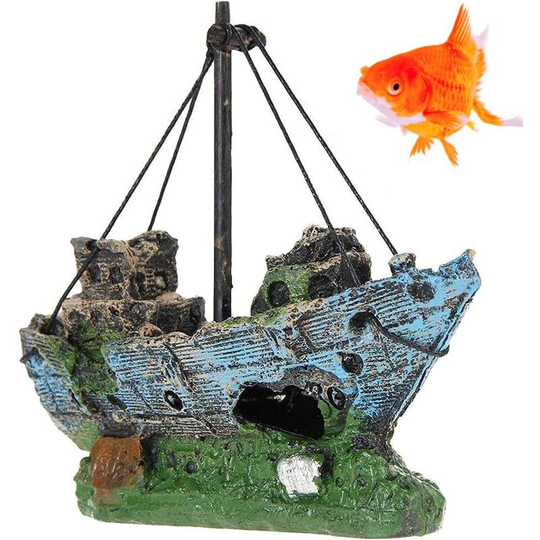 Sunken Ship Aquarium Decoration Accessories Hiding place for small fish and shrimp Universal aquarium