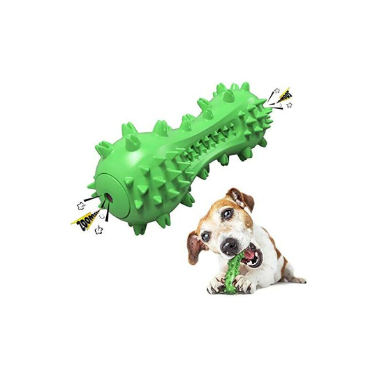 Cleanable dog toy, dog toothbrush, solid rubber chew toy for small and medium dogs, Green