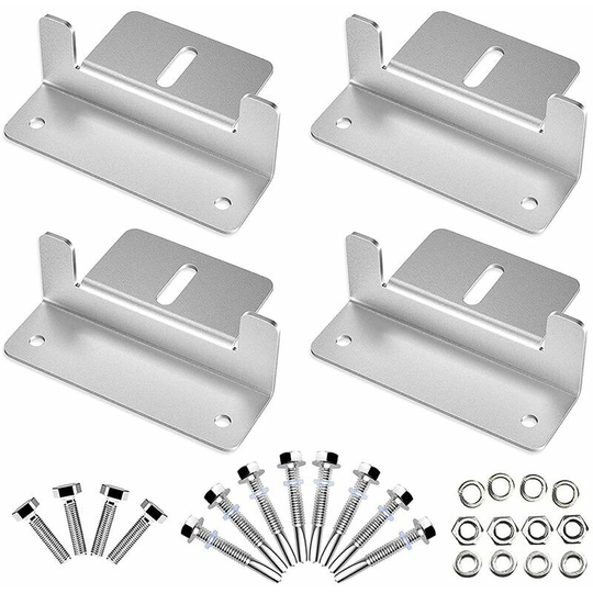 Qersta - Aluminum Solar Panel Bracket Solar Panel z Brackets Roof Mount Bracket with Nuts and Bolts for rv, Boat, Caravan, Yacht and Other Off-Grid