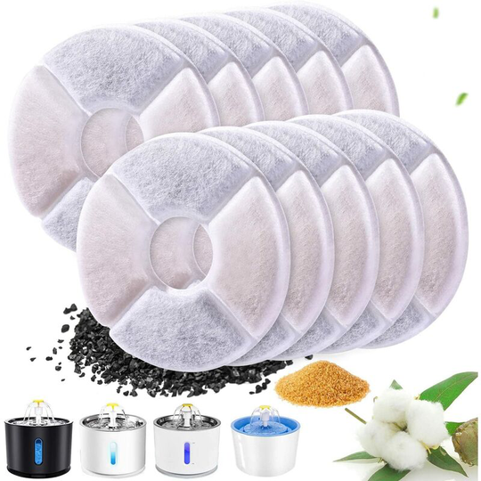 Thsinde - rbaysale Cat Fountain Filters 10 Pieces Pet Fountain Replacement Filters with Resin and Activated Carbon for Cat / Dog Fountain Water