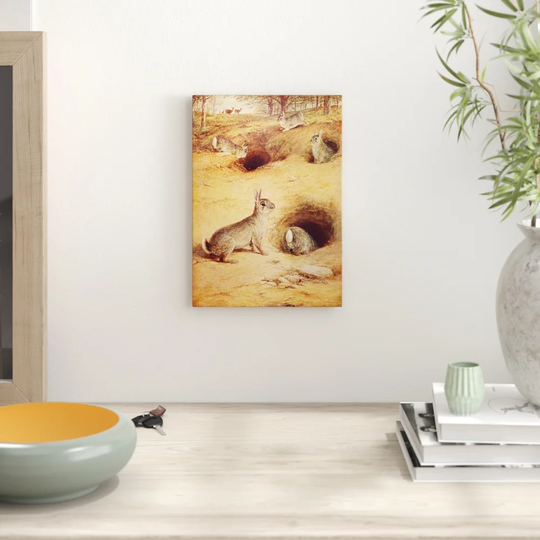 Vintage Rabbits by William Luker Painting Print