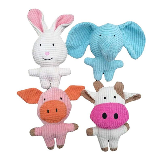4 pcs dog plush sounding toy teeth cleaning, grinding, bite resistant animal shape pet plush dog toy supplies 24 * 18cm