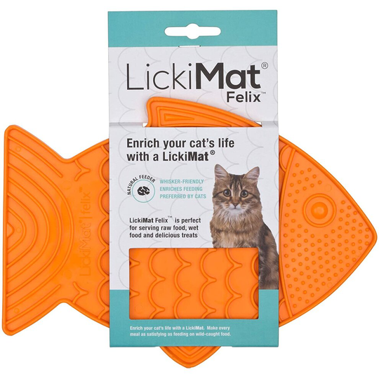 Lickimat Cat Felix Orange Feeding Mat