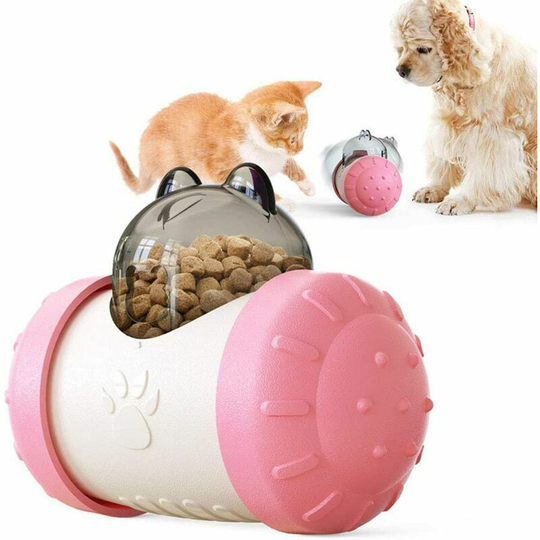 Ball Dog Toy, Dog Treats Ball, Smart Toy, iq Ball Dog Puppy Educational Toys Fun Puzzle Food Ball for Small and Medium Dogs and Cats (Pink)