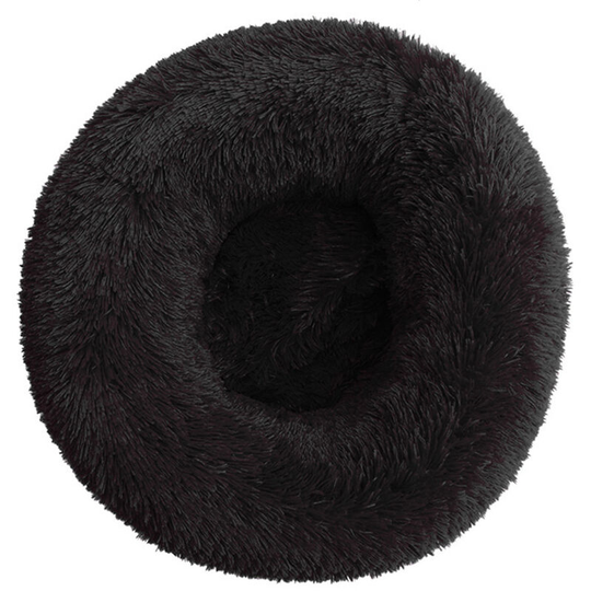 Lifcausal - Fluffy Luxe Pet Bed for Dogs Cats, Anti-Slip Waterproof Base Machine Washable Durable Dog and Cat Cushion Bed(Black,28'')