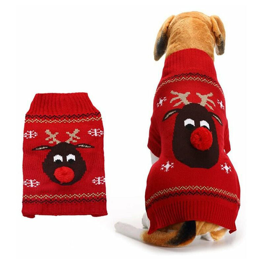 Overcoats for Dogs, Dog Winter Sweater Christmas Pattern Sweater Winter Knitted Coat Pet Clothes Fashion Sweater Dog Gift (Red s)