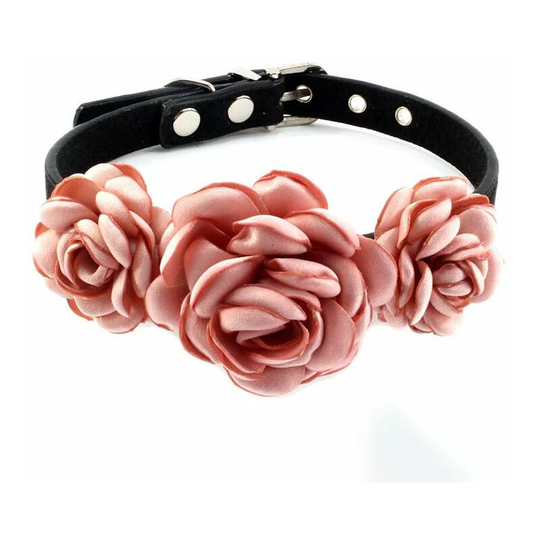 Classic Pet Collars Flower Dog Cat Collar - Pet Grooming Collar with Puppy Wedding Party Cat Costume Outfits Adjustable Collar (Nude Pink s)