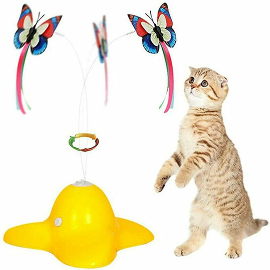 Pet Toys Electric Butterfly Cat Toy (Yellow)