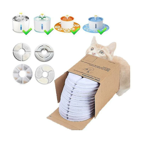 Dewenwils 12 Pack Pet Drinking Filter Replacement Activated Carbon Filter for Water Dispenser