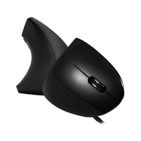 Wireless Vertical Mouse, 6 Buttons, dpi Levels, Ergonomic Design for Left-handers - Black