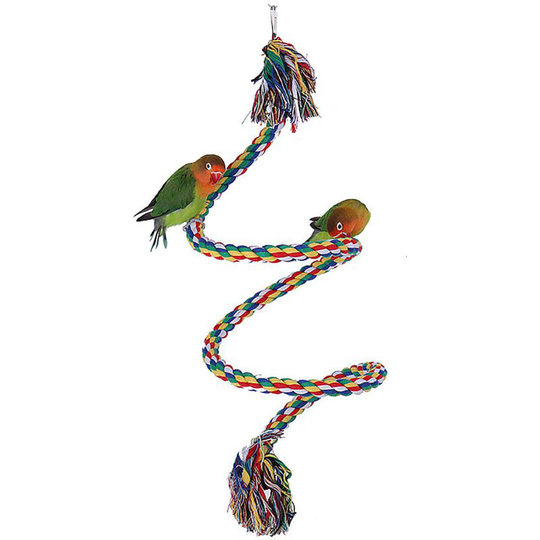 Betterlifegb - Standing parrot parrot climbing cotton rope station stick parrot articles chewing parrot toy color cotton rope