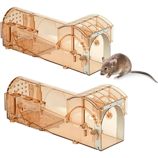 Hiasdfls - Set of 2 living mouse traps Large 24 * 8 cm Rat trap Living trap for mouse living trap reusable and respectful animals for garden / kitchen