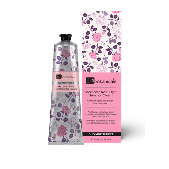 Dr Botanicals Moroccan Rose Light Summer Face and Hand Cream 50ml Vegan